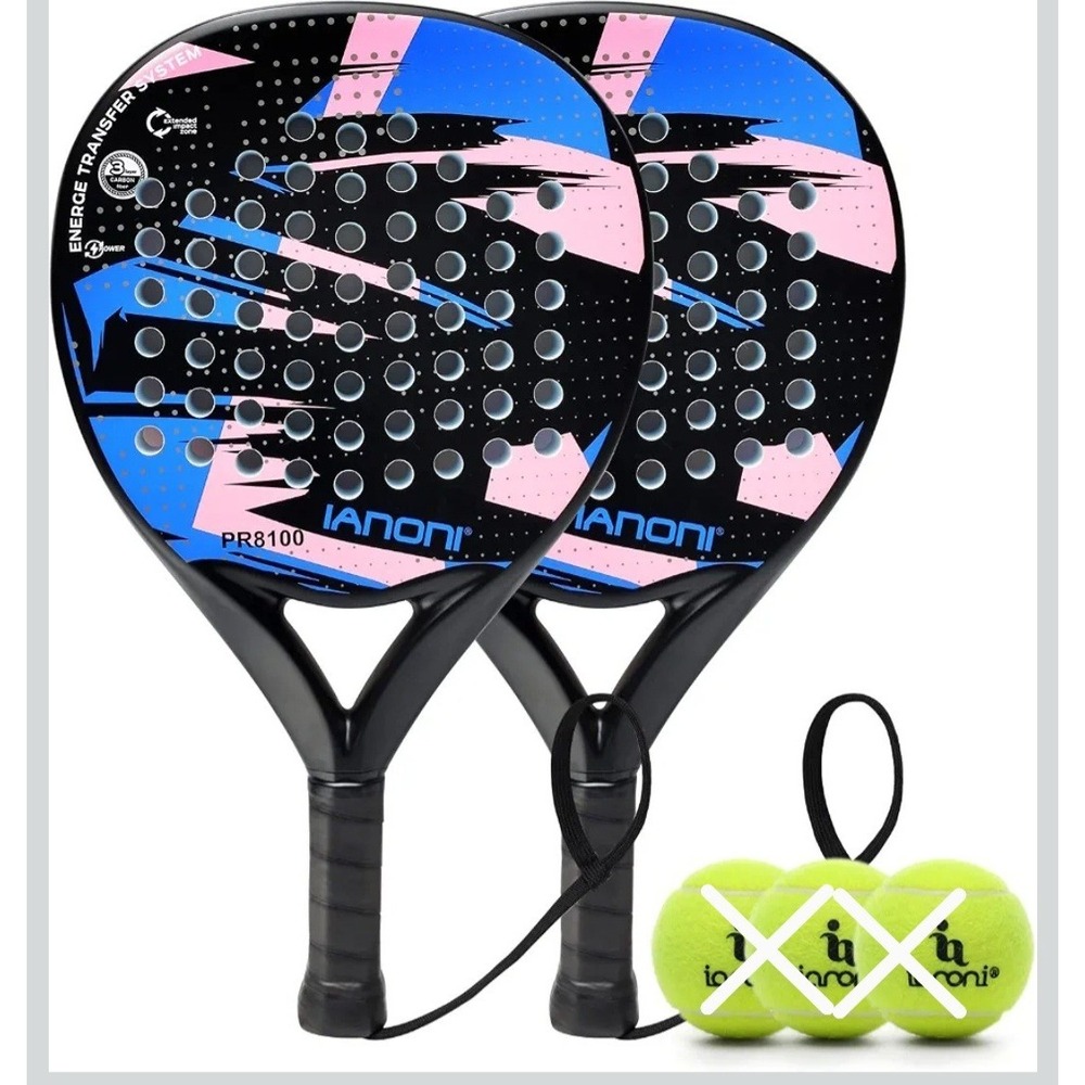 Padel Racket Carbon Fiber Surface with EVA Memory Flex Foam Core Lightweight Pad
